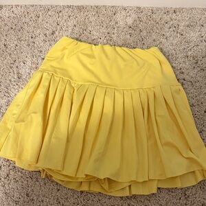 Yellow Pleated Women's Skirt
